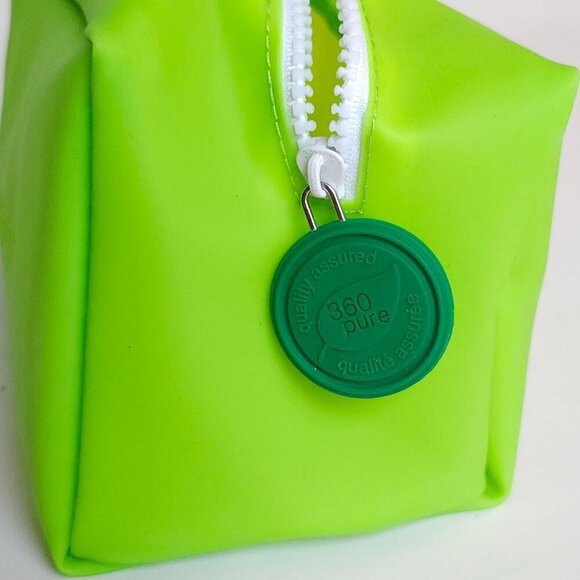 JAMIESON Vitamins Silicone Tote Cosmetic Bag NEW Unused BRIGHT CHEERFUL GREEN - Picture 3 of 7